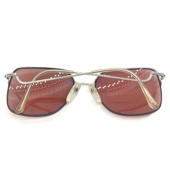 VINTAGE LOGO PARIS FRANCE EYEGLASSES SUNGLASSES FRAMES ROSE LENS METAL 80s - Picture 9 of 16